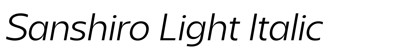 Sanshiro Light Italic